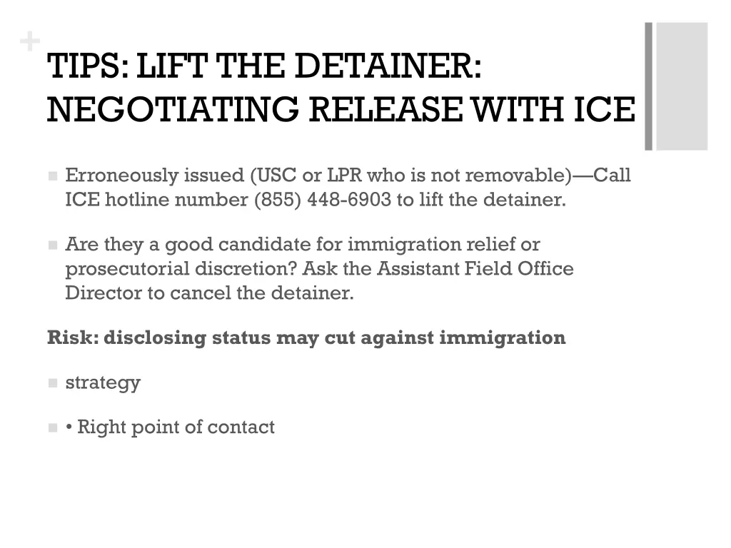 tips lift the detainer negotiating release with