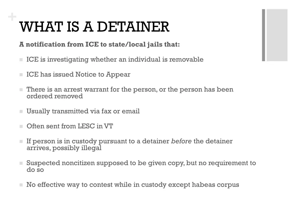 what is a detainer