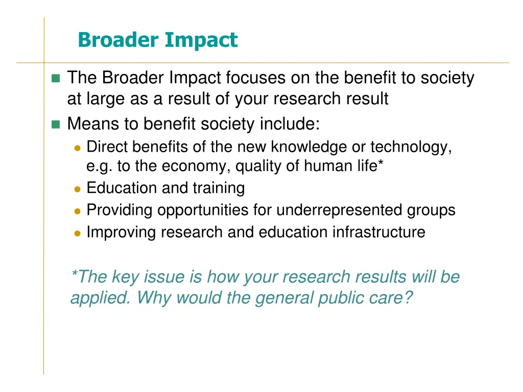 broader impact