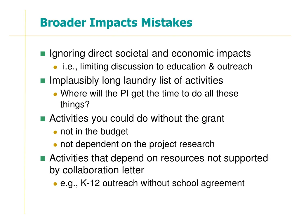 broader impacts mistakes