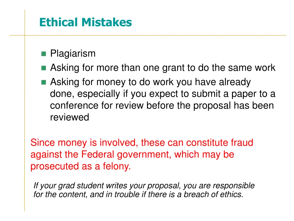 ethical mistakes