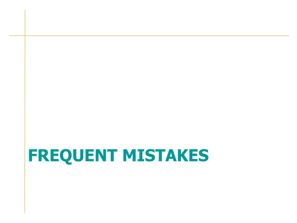 frequent mistakes