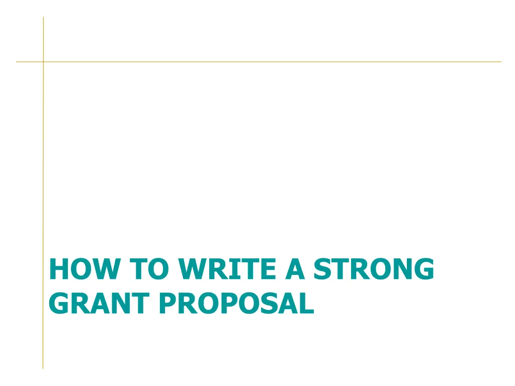 how to write a strong grant proposal