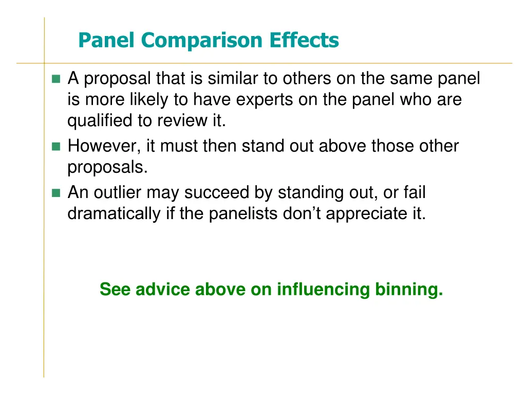 panel comparison effects