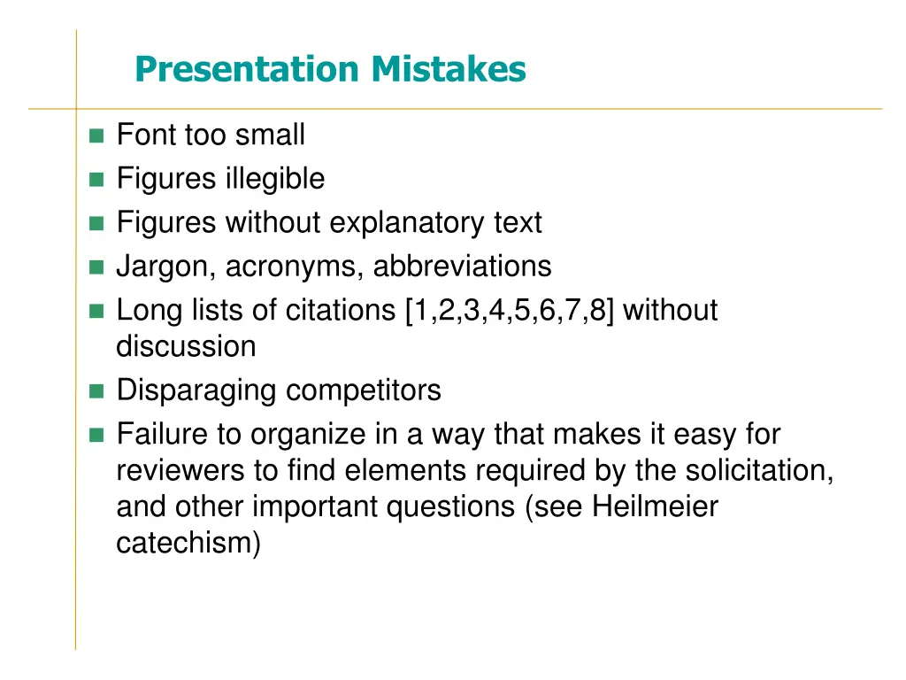 presentation mistakes