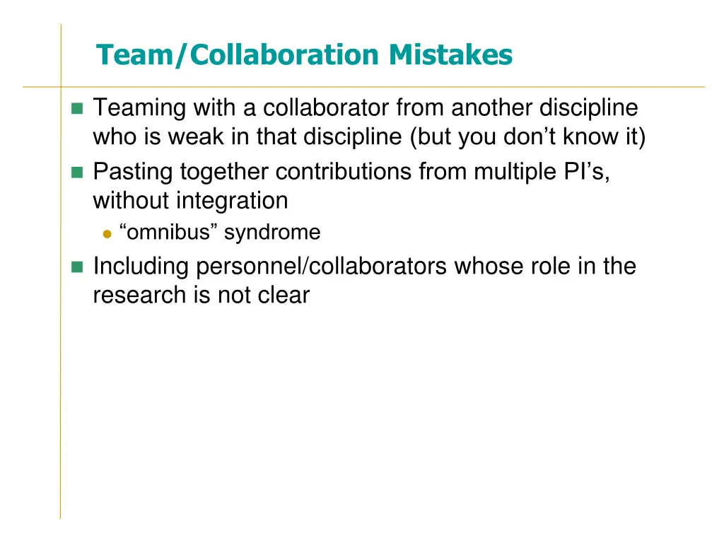 team collaboration mistakes