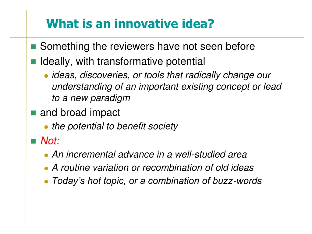 what is an innovative idea