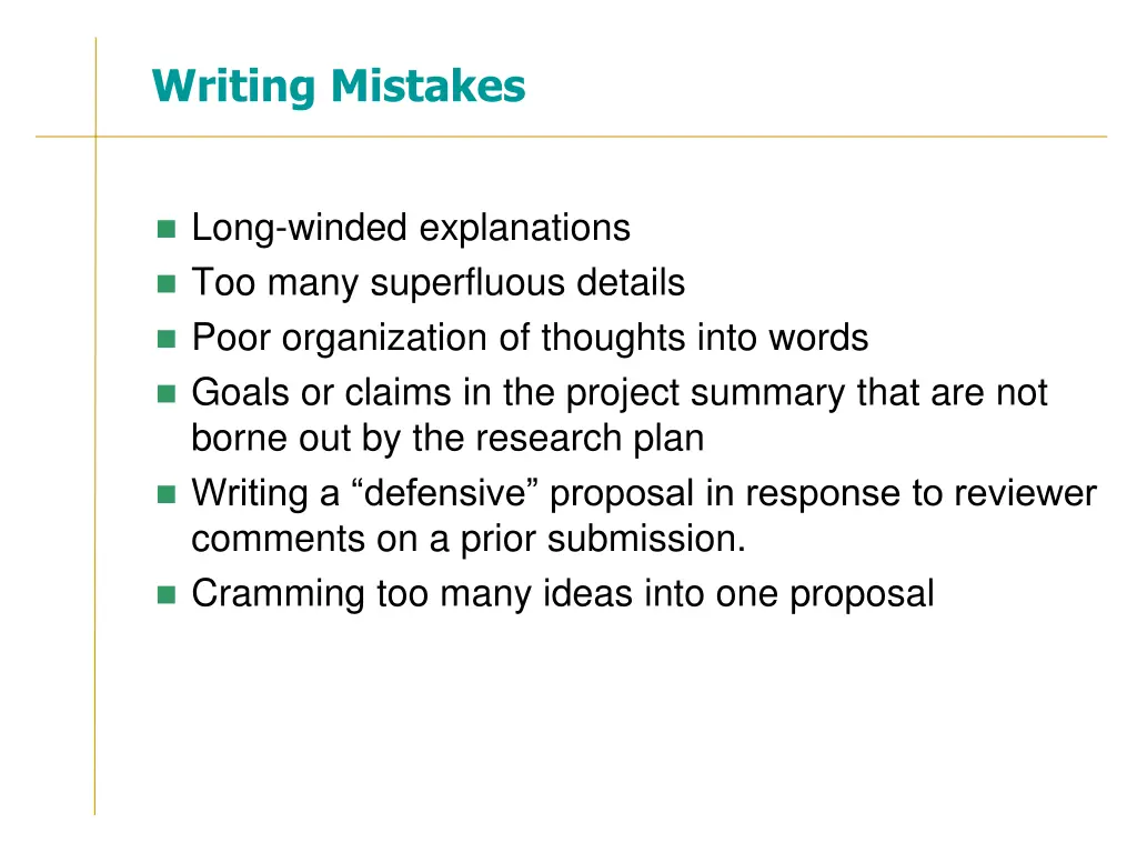 writing mistakes