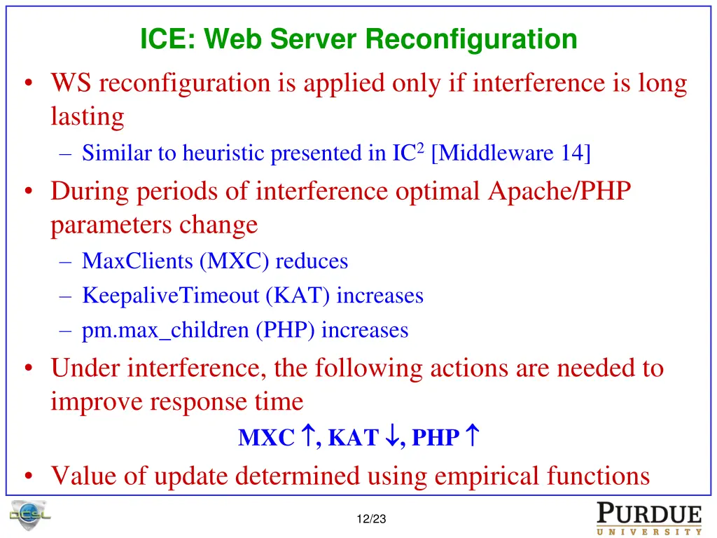 ice web server reconfiguration ws reconfiguration