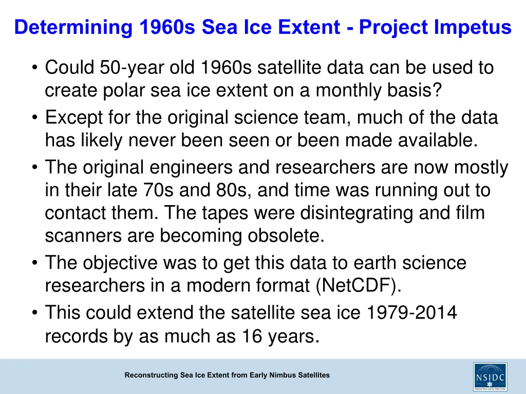 determining 1960s sea ice extent project impetus