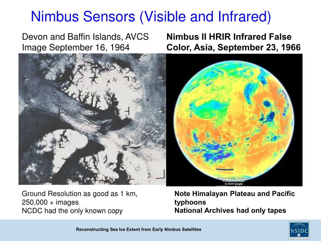 nimbus sensors visible and infrared