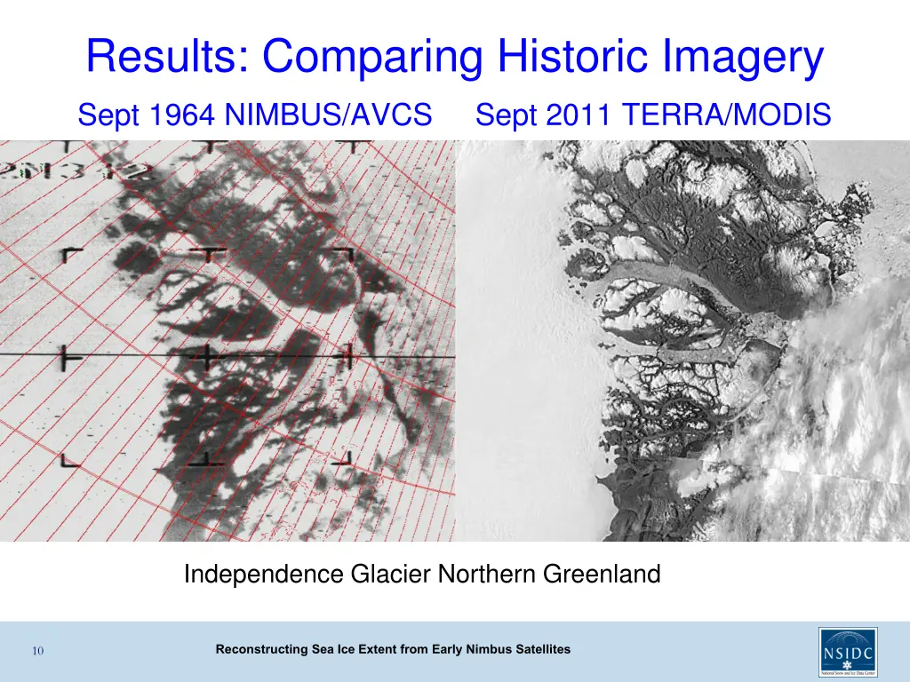 results comparing historic imagery