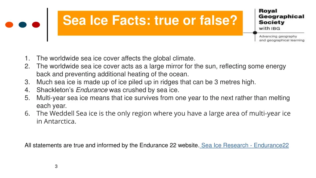 sea ice facts true or false