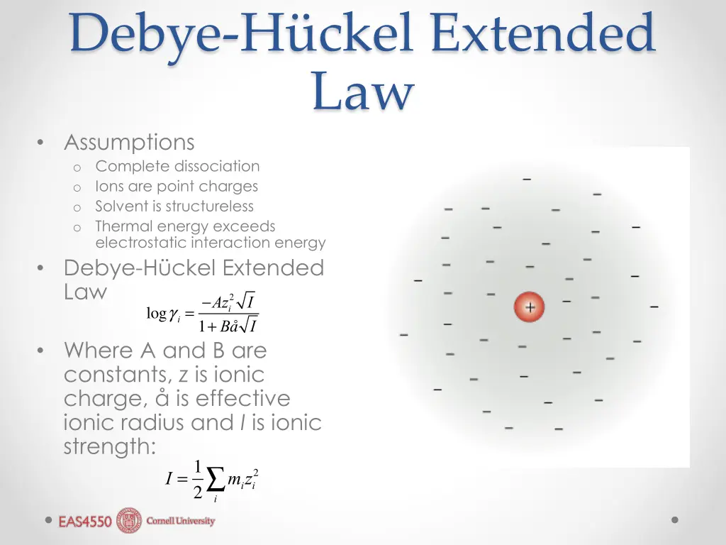 debye h ckel extended law assumptions o complete