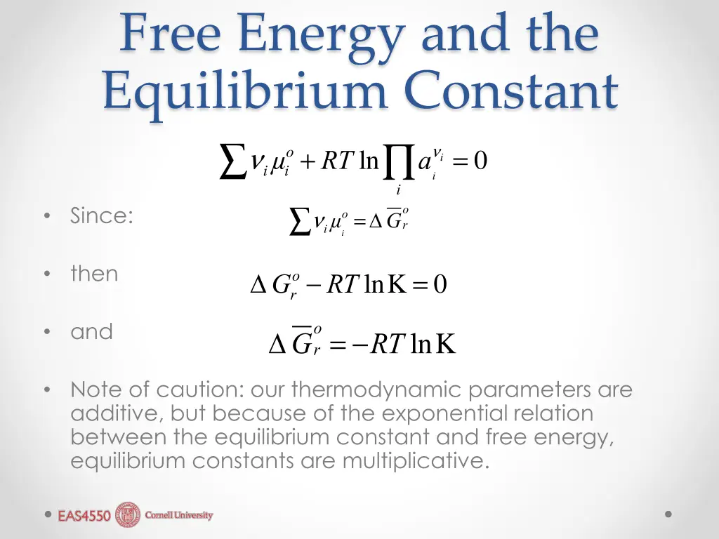 free energy and the equilibrium constant