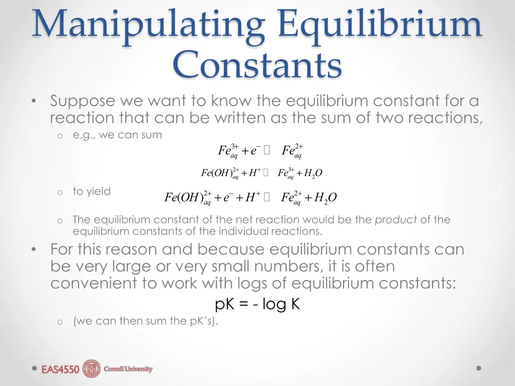 manipulating equilibrium constants suppose