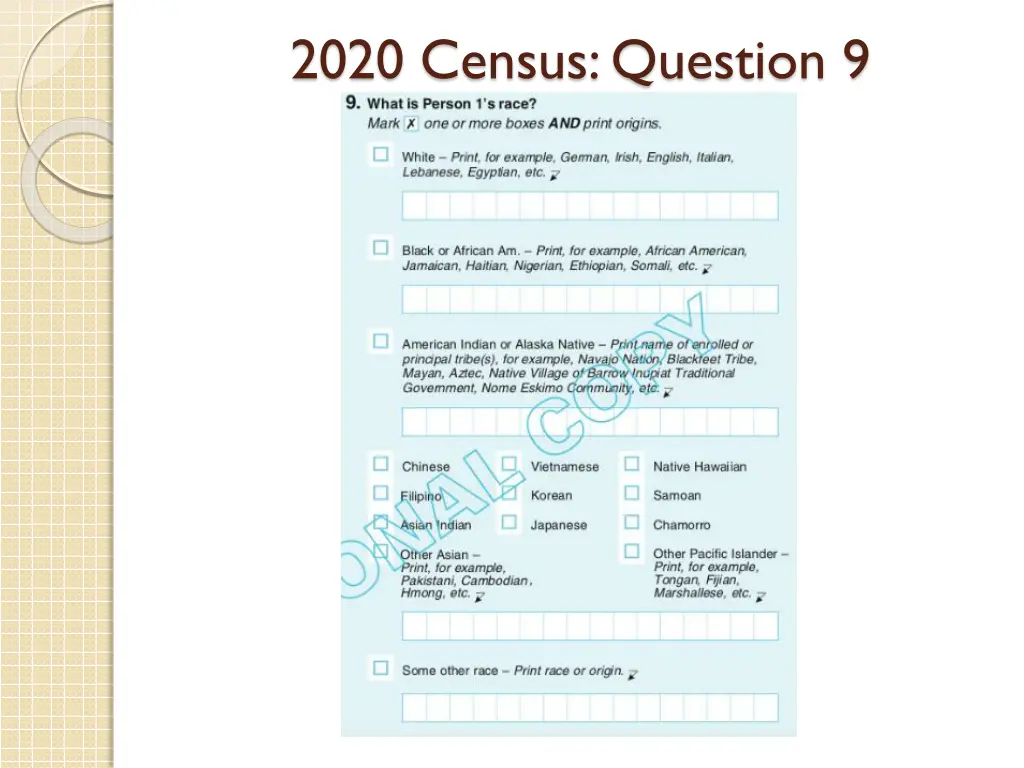 2020 census question 9