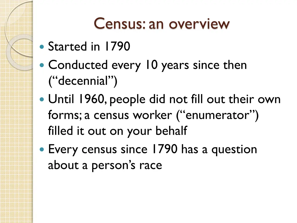 census an overview