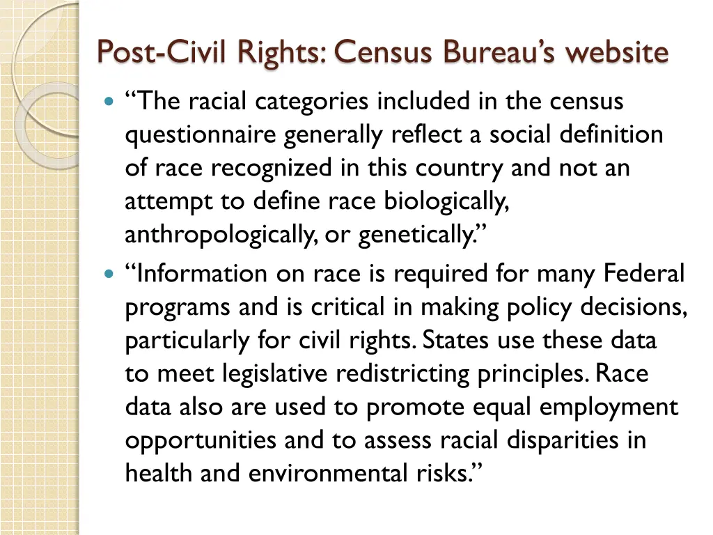 post civil rights census bureau s website