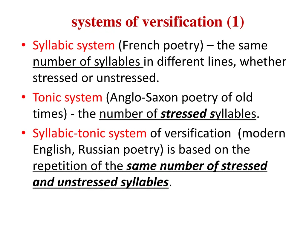 systems of versification 1