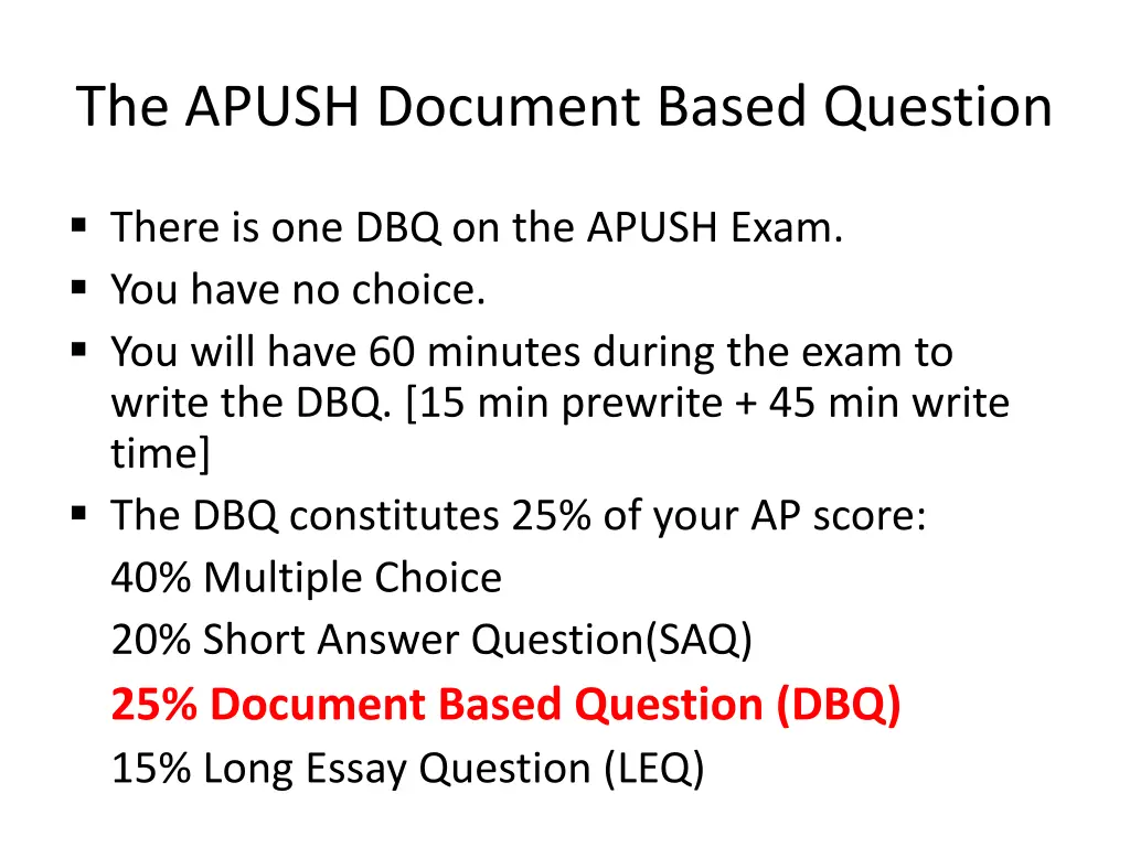 the apush document based question