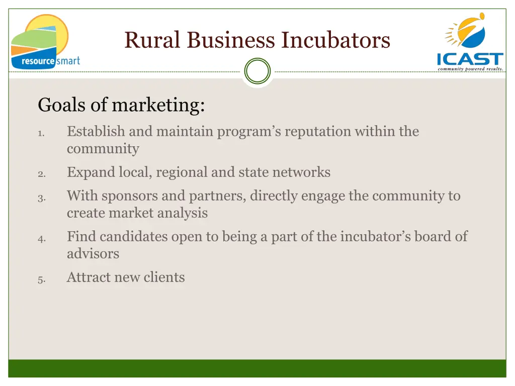 rural business incubators