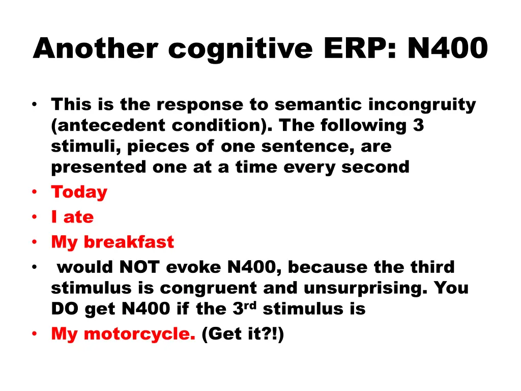 another cognitive erp n400