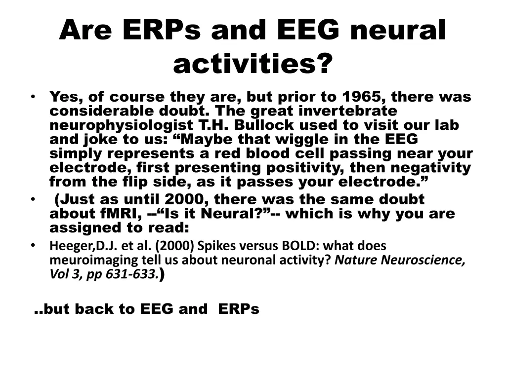 are erps and eeg neural activities yes of course