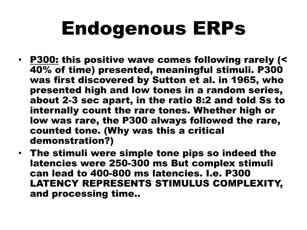 endogenous erps 1