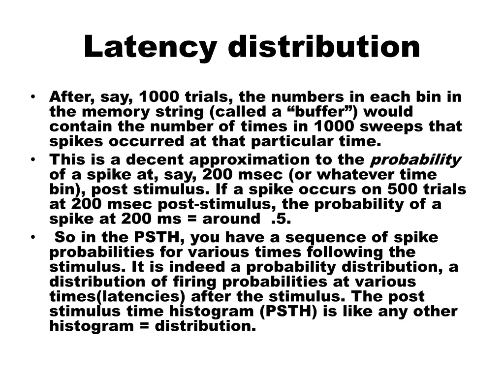 latency distribution