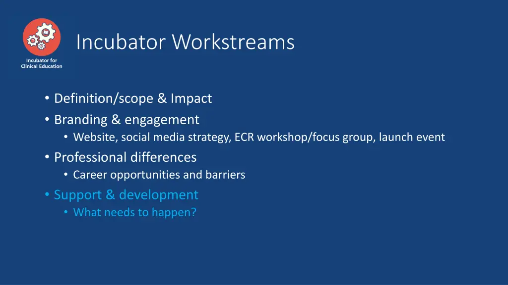 incubator workstreams 4