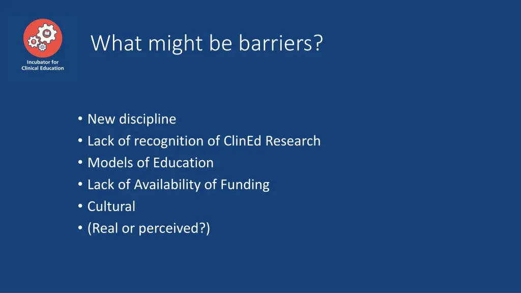 what might be barriers