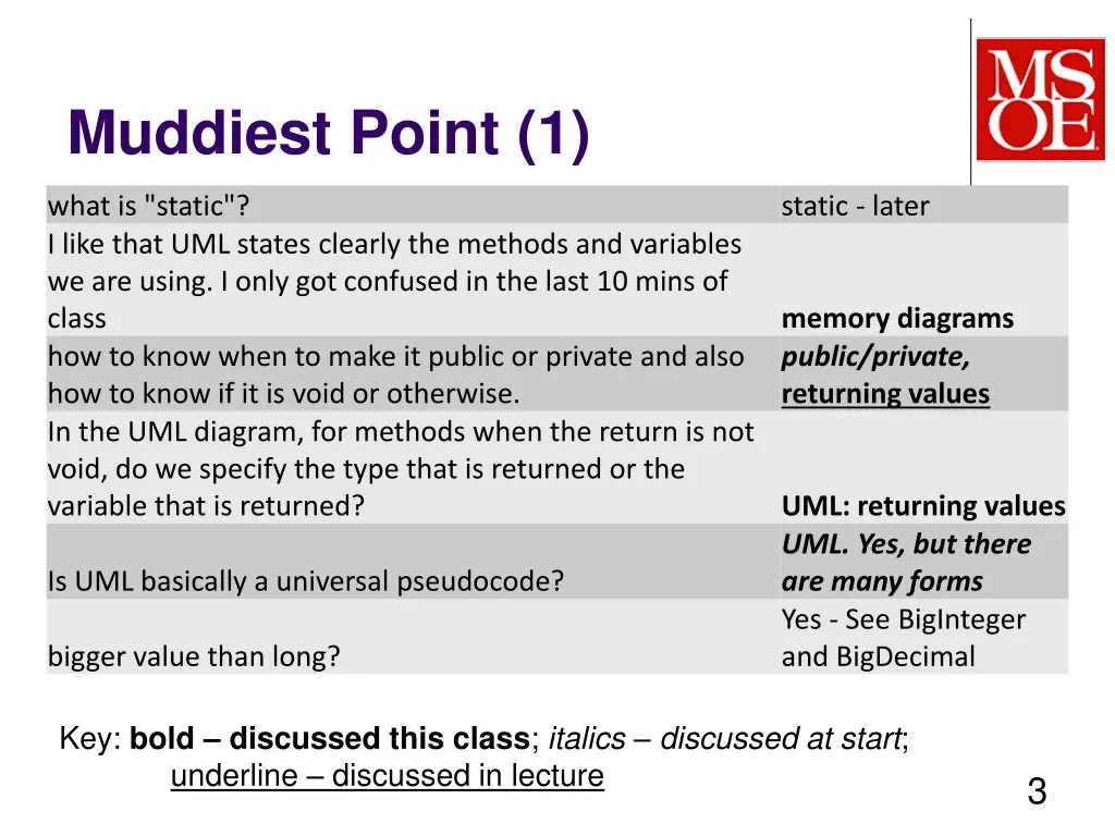 muddiest point 1