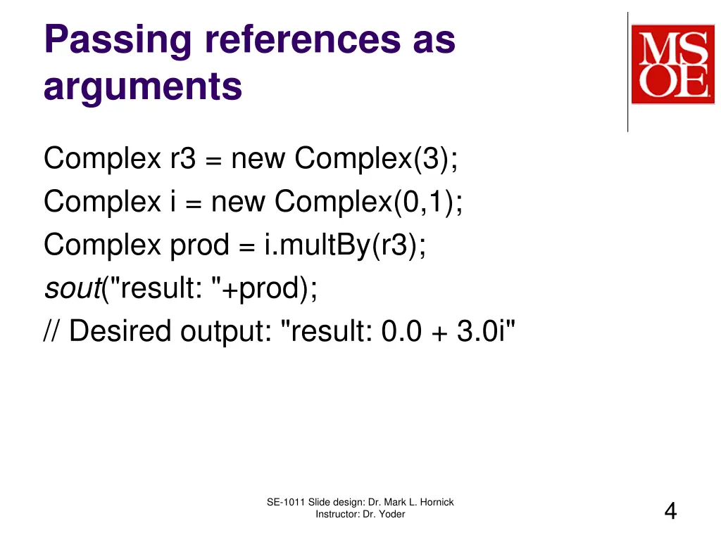 passing references as arguments