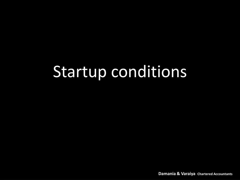 startup conditions