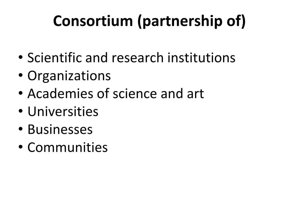 consortium partnership of