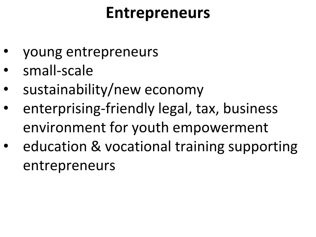 entrepreneurs