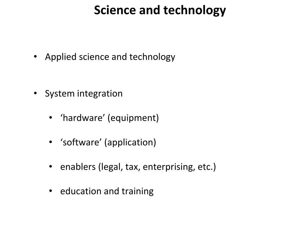 science and technology