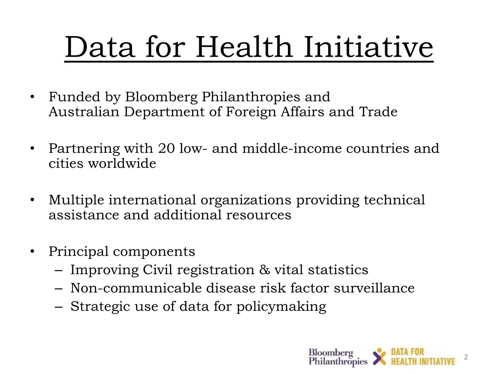 data for health initiative