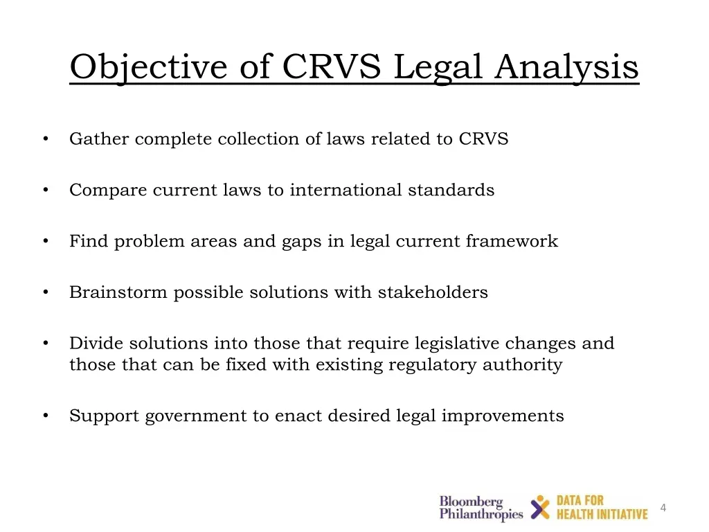 objective of crvs legal analysis