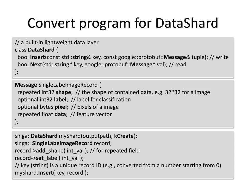 convert program for datashard