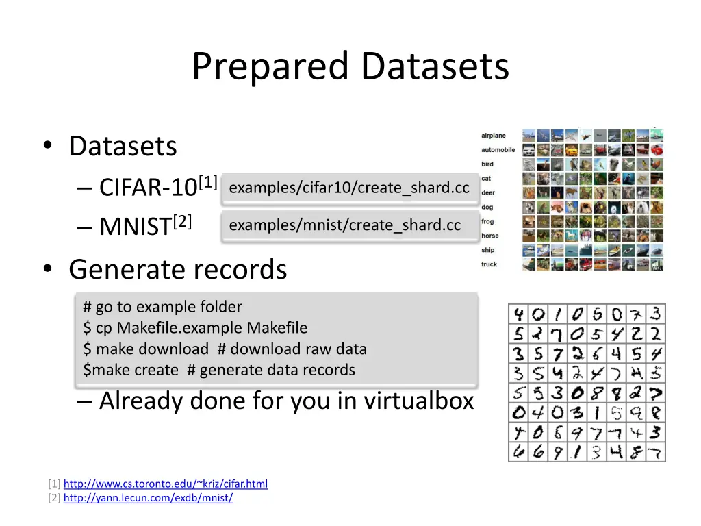 prepared datasets