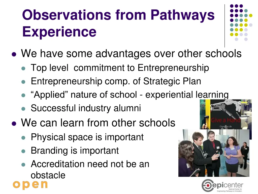 observations from pathways experience