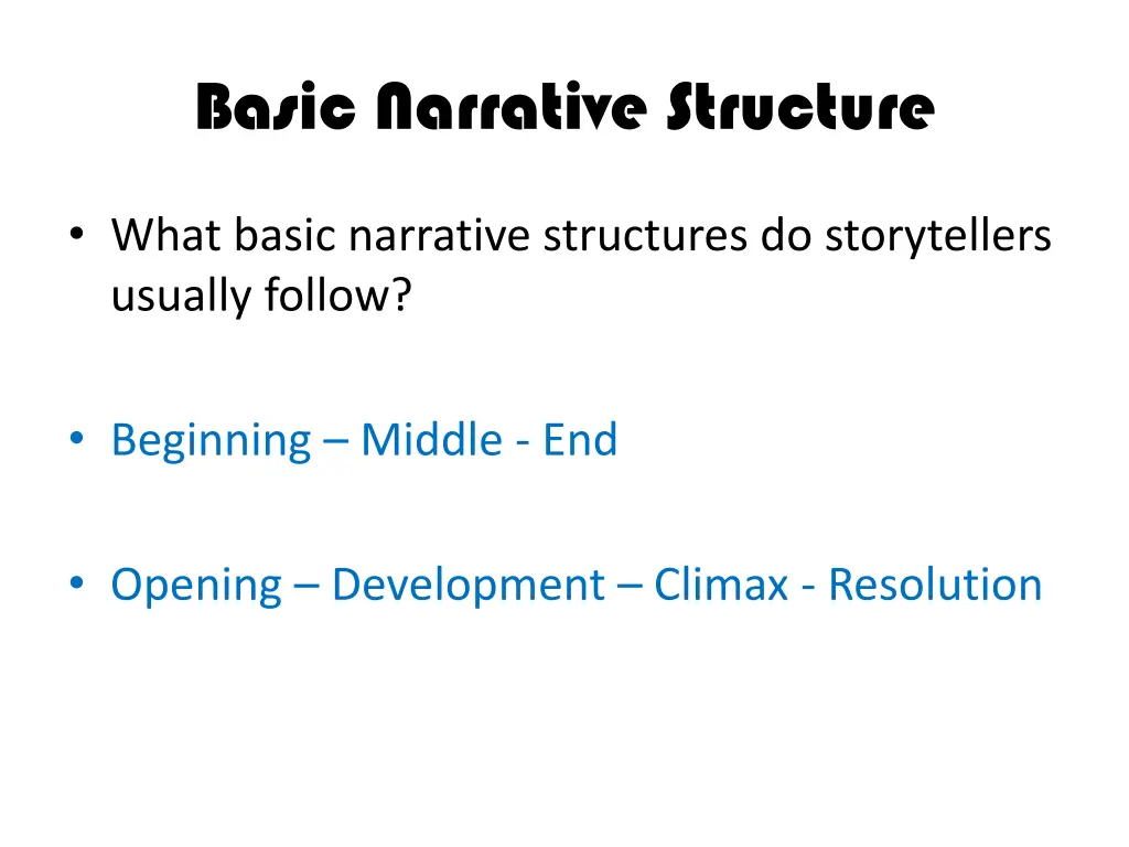 basic narrative structure