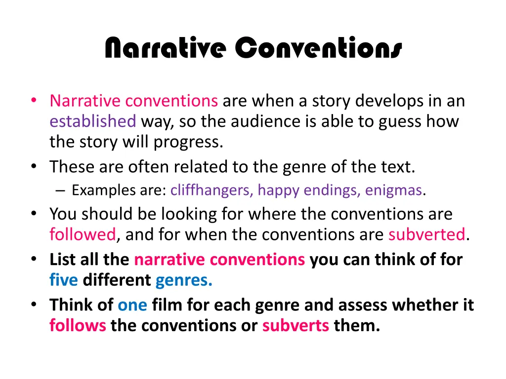 narrative conventions