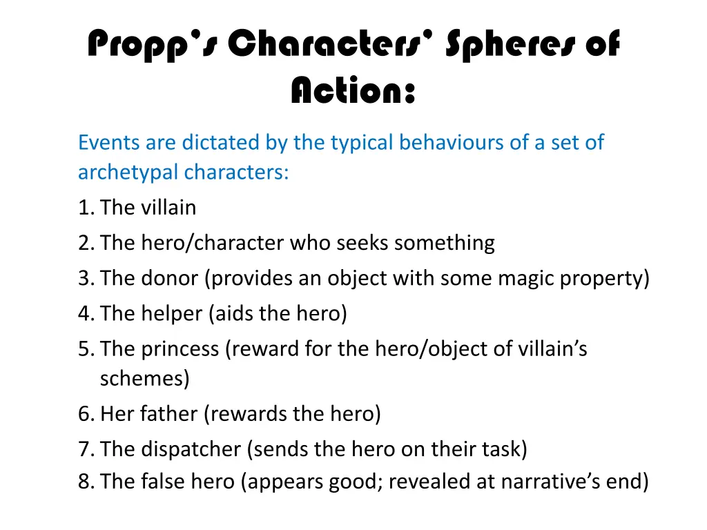 propp s characters spheres of action