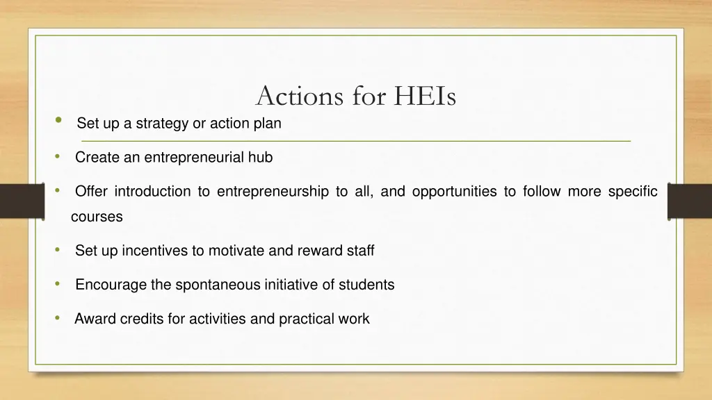 actions for heis