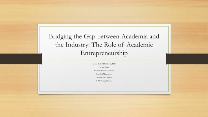 bridging the gap between academia