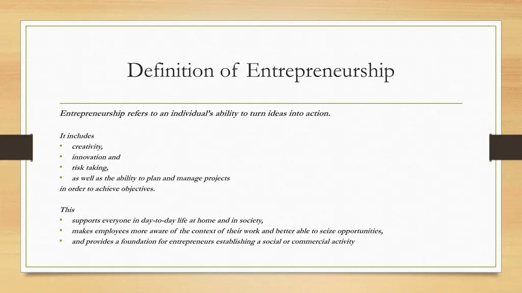 definition of entrepreneurship