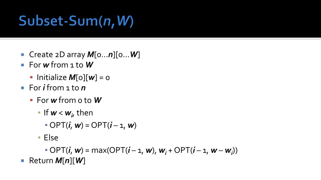 create 2d array m 0 n 0 w for w from